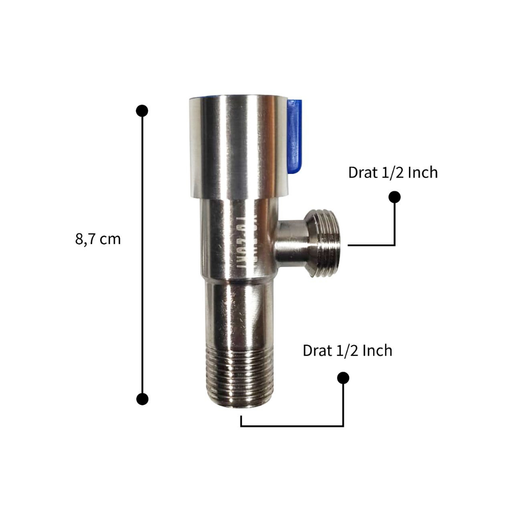 Stop Kran Cabang Tee Kamar Mandi Toilet Stainless Steel 304 YOZURI
