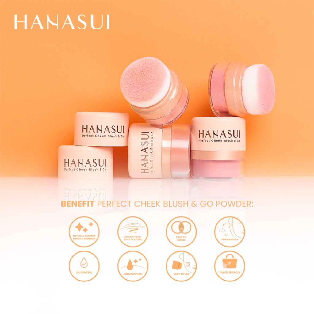 ❤ BELIA ❤ HANASUI Perfect Cheek Blush &amp; Go 2.5g | Powder Blush On | Perona Wajah