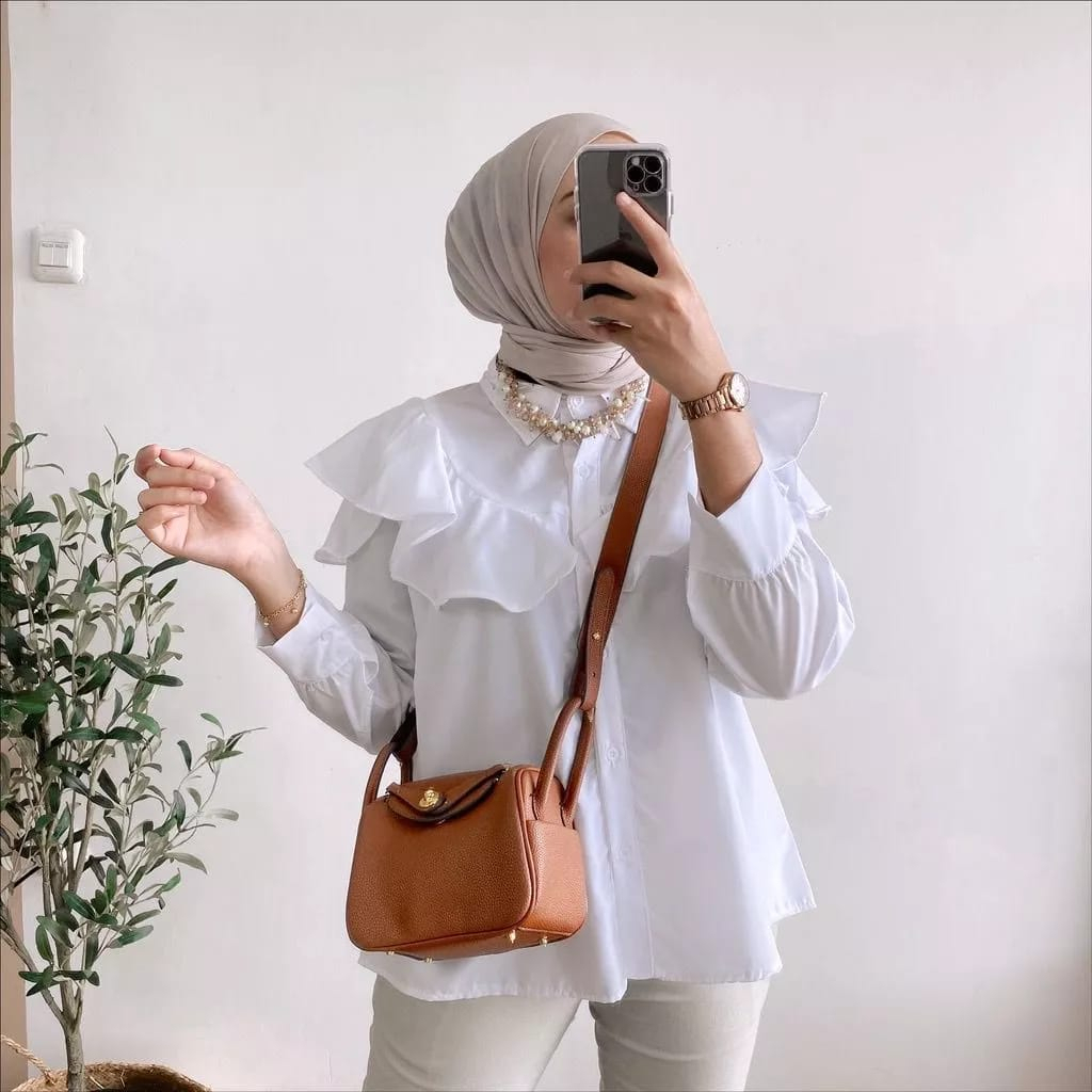 Rania Ruffle Blouse ATasan Wanita Terbaru Cod