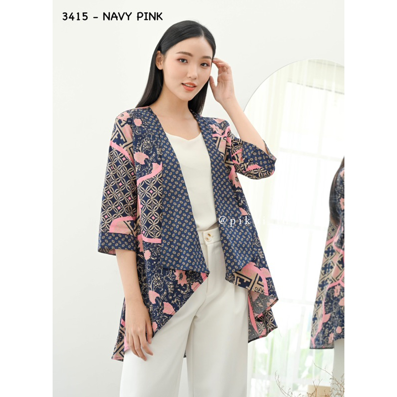 Cardigan panjang batik wanita modern lengan panjang / long cardi batik / long outer kantor 281 164