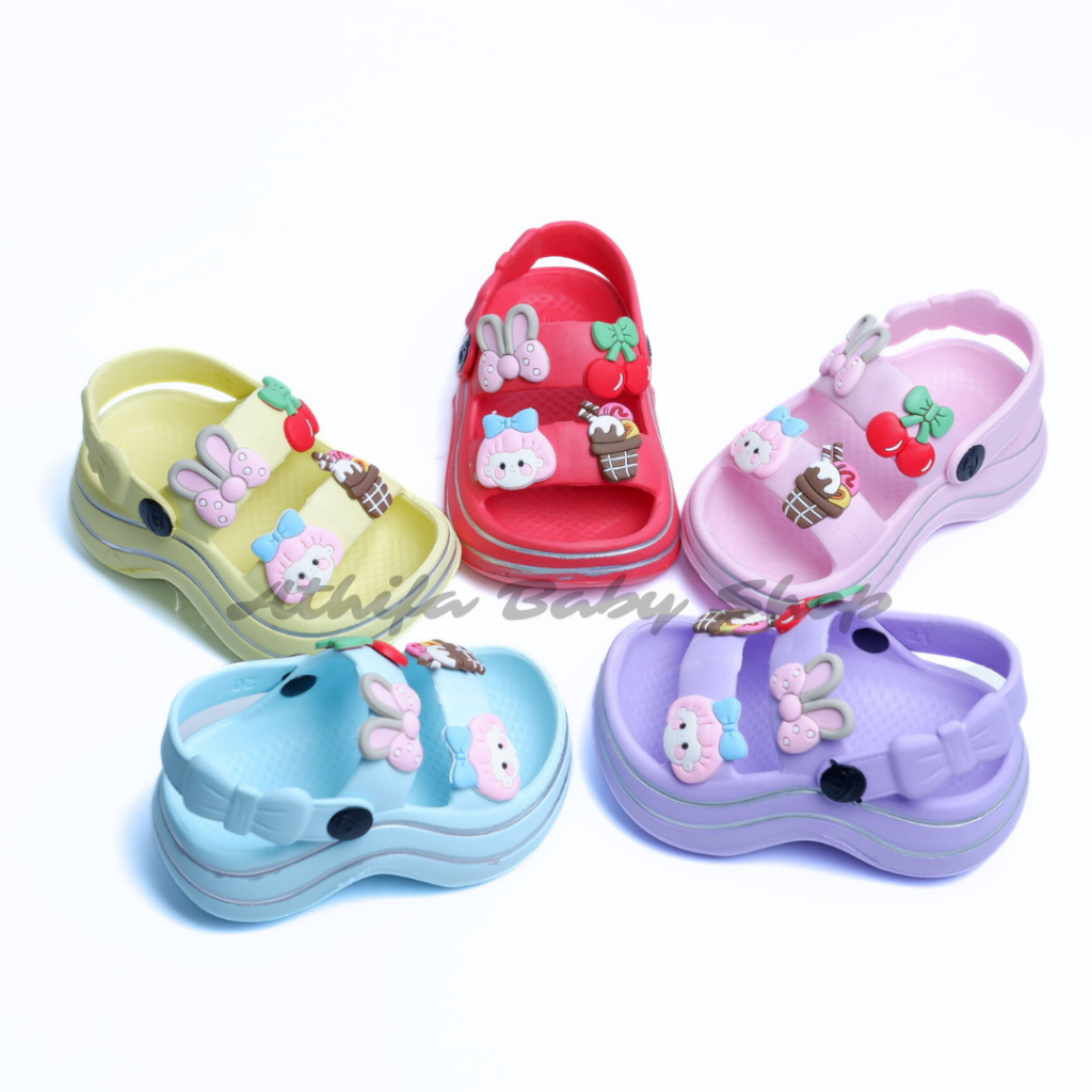 Sepatu Sandal Anak Perempuan Bayi Balita Usia 6 7 8 9 10 11 Bulan 1 2 3 Tahun Sendal Gunung Karet Karakter Cewek Spatu Sandal Spon Prewalker Phylon Ringan -Dulux 808e-