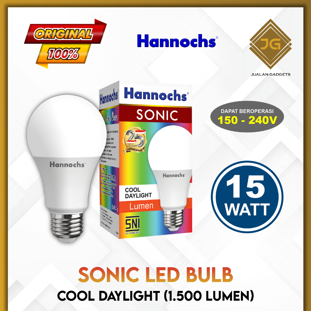 HANNOCHS SONIC LED Bulb 15 Watt - Bola Lampu Bohlam LED 15 Watt