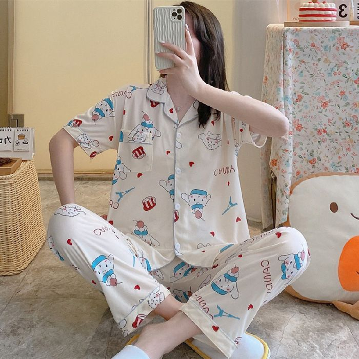 BAJU TIDUR PIYAMA CINNAMOROLL KUROMI MELODY LILO STITCH HELLO KITTY LOTSO ALIEN TOY STORY BAJU LENGAN PANJANG CELANA PANJANG LUCU IMPOR