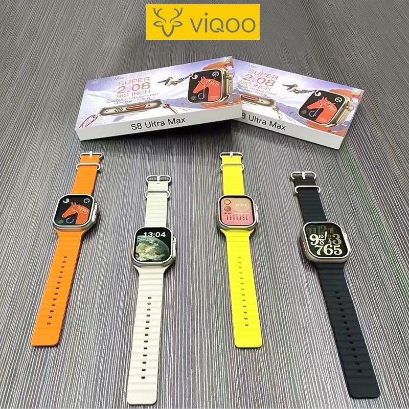 【COD】Viqoo Original S8 Ultra Max Smart Watch NFC Bluetooth 45mm Strap Watch Phone Watch IP68 Waterproof Large Screen Heart Rate Measurement A/pple Watch Bracelet