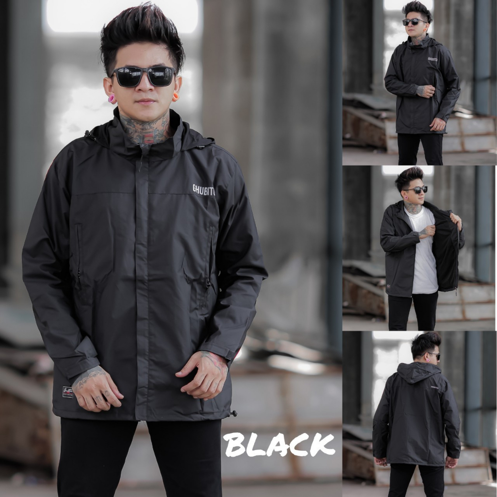 JAKET PARKA SIMPLE HITAM 01 - JAKET PARKA OUTDOOR - JAKET GUNUNG SIMPLE - JAKET PARKA PARASUT - JAKE