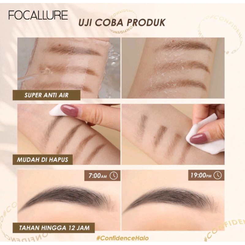 FOCALLURE Sliding Silky Shaping Eyebrow Pencil FA-202 BPOM Berkualitas