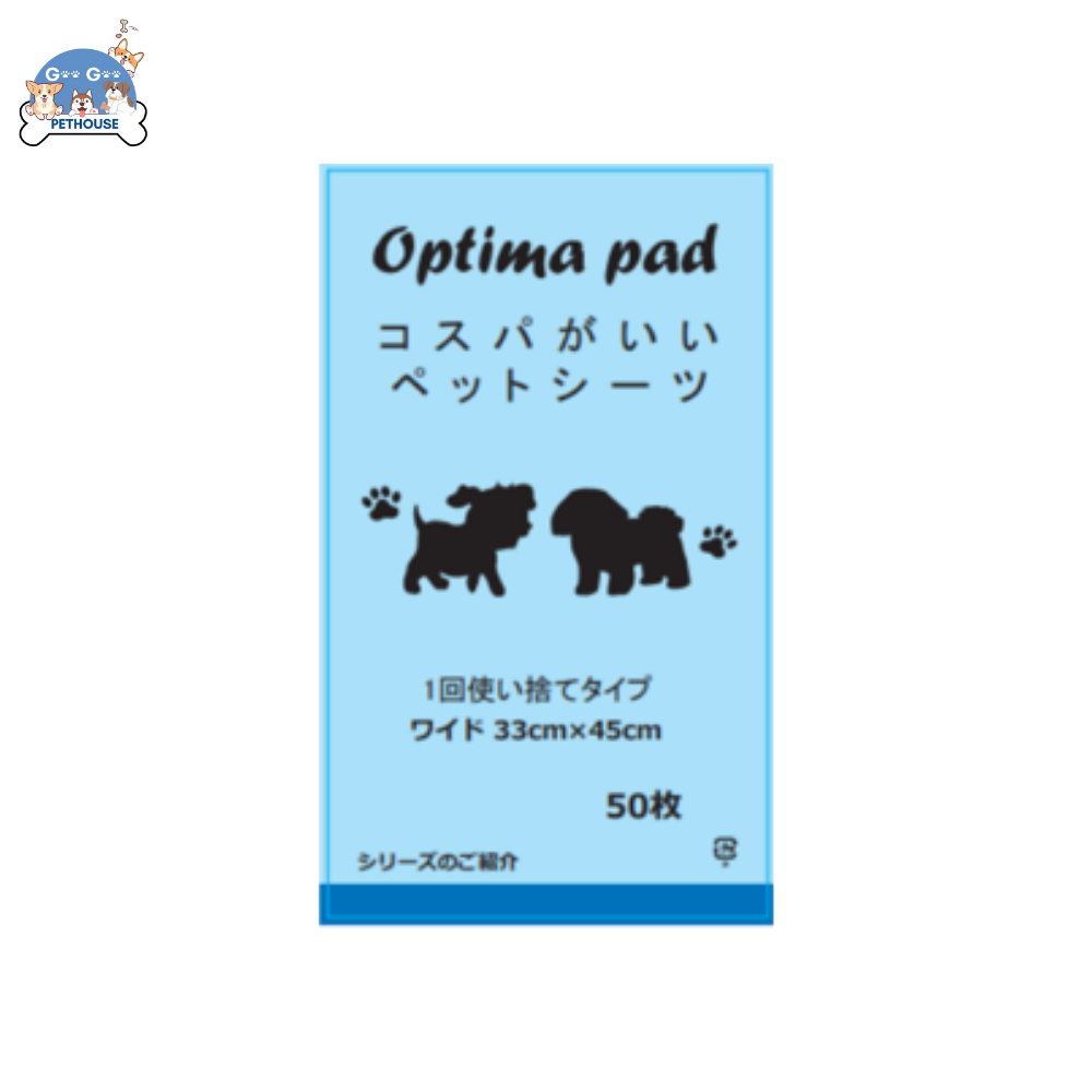 Underpad Training Pad Alas Pipis Anjing Kucing Kelinci Perlak Merek OPTIMA PAD Uk. 33cm x 45cm, Uk. 45cm x 60cm, Uk. 60cm x 90cm (DUS)