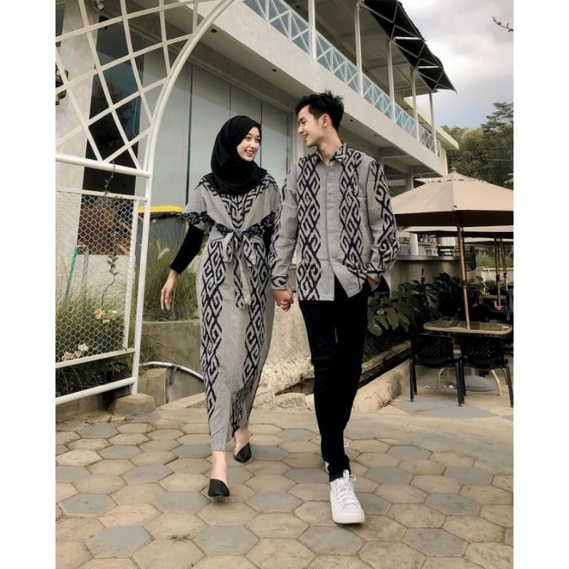 CLARA DRESS GREY COUPLE TENUN BAJU KONDANGAN - Maxi Dress - Dress Tenun - Baju Tenun - Baju pesta - 