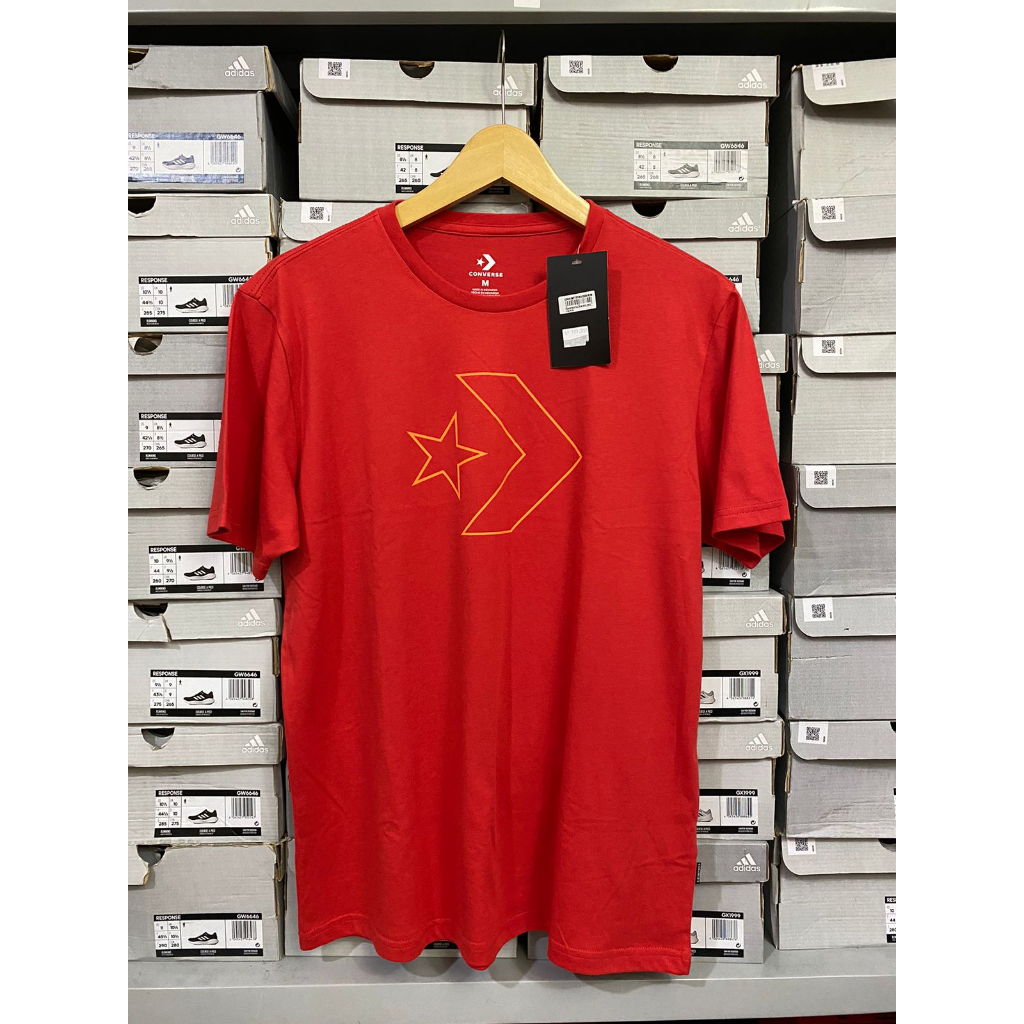 Converse Mens Tee Red CONX2MT701RD Kaos Pria Original