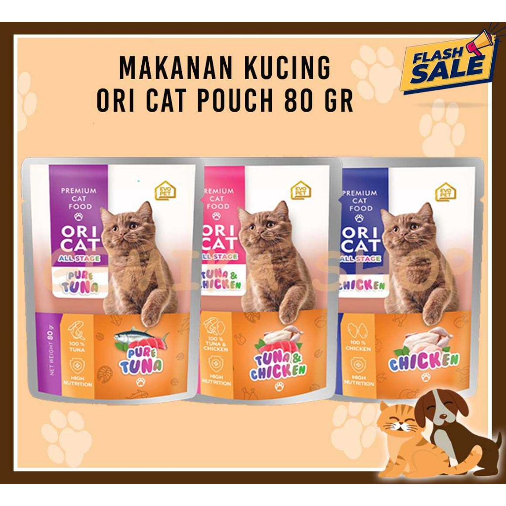 ORI CAT POUCH 80GR - MAKANAN KUCING POUCH BASAH