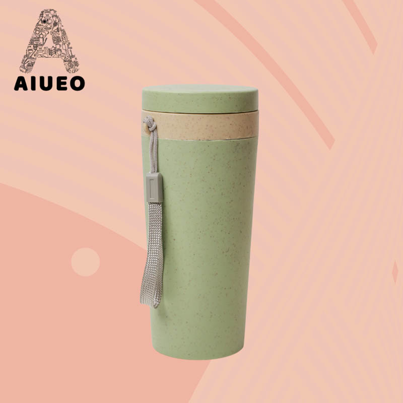 AIUEO Tumbler Gelas Termos Gandum | Botol Minum Jerami Tumblr 300 Ml WheatStraw Tutup Warna Warni  | tumbeler gelas termos