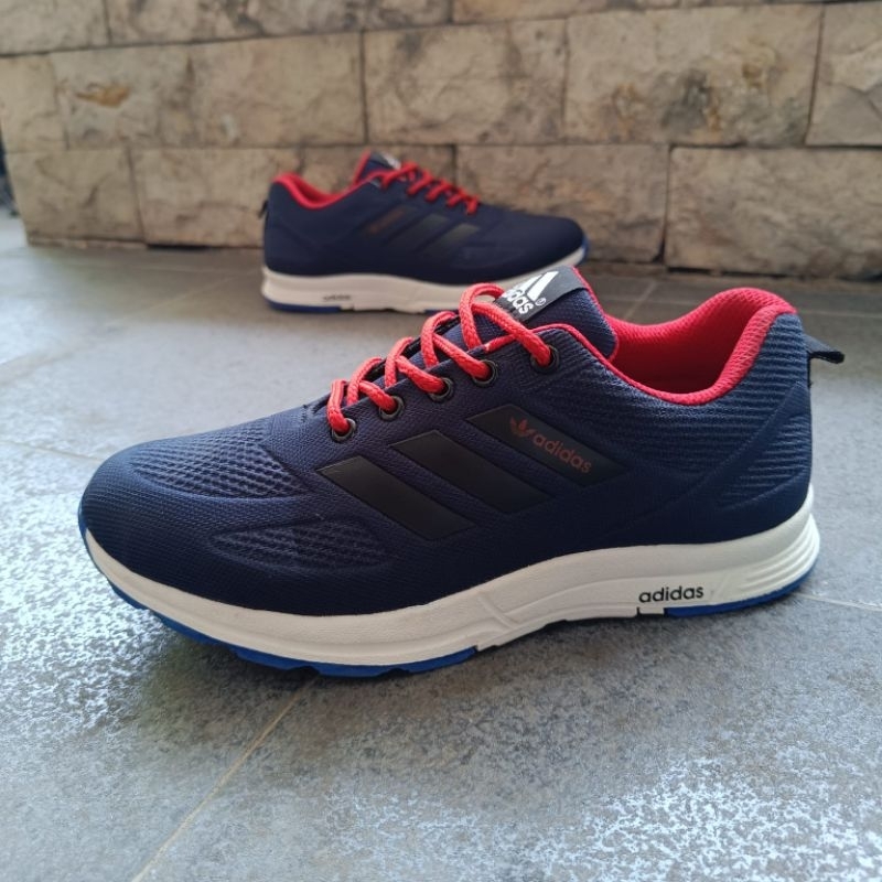 100% REAL PICT - SEPATU SPORT ADS OLAHRAGA RUNNING ADIDAS PRIA NAVY RED / SEPATU SNEAKERS CASUAL PRIA WANITA NAVY RED BAHAN TEBAL AERODINAMIS OUTSOL KARET