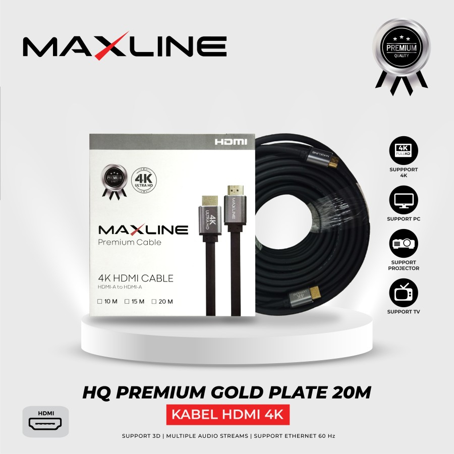 Kabel HDMI MaxLine 2.0 Ultra HD 4K Premium Quality 20M