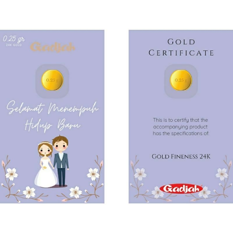 Gadjah Series &quot; Menempuh Hidup Baru Modern &quot; 0.25 - Toko Emas Gadjah