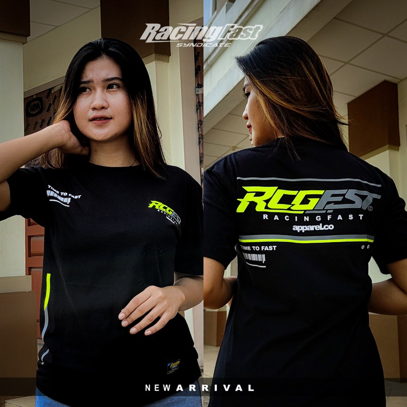 KAOS RACINGFAST SYNDICATE - BAJU RACING TERBARU - T-SHIRT RFT.75 (sablon kuning)  - DISTRO RACING PR