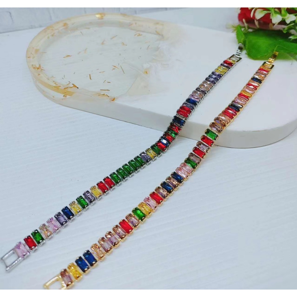 Gelang Xuping Rantai Mata Warna Warni Perhiasan Wanita Jewelry R071