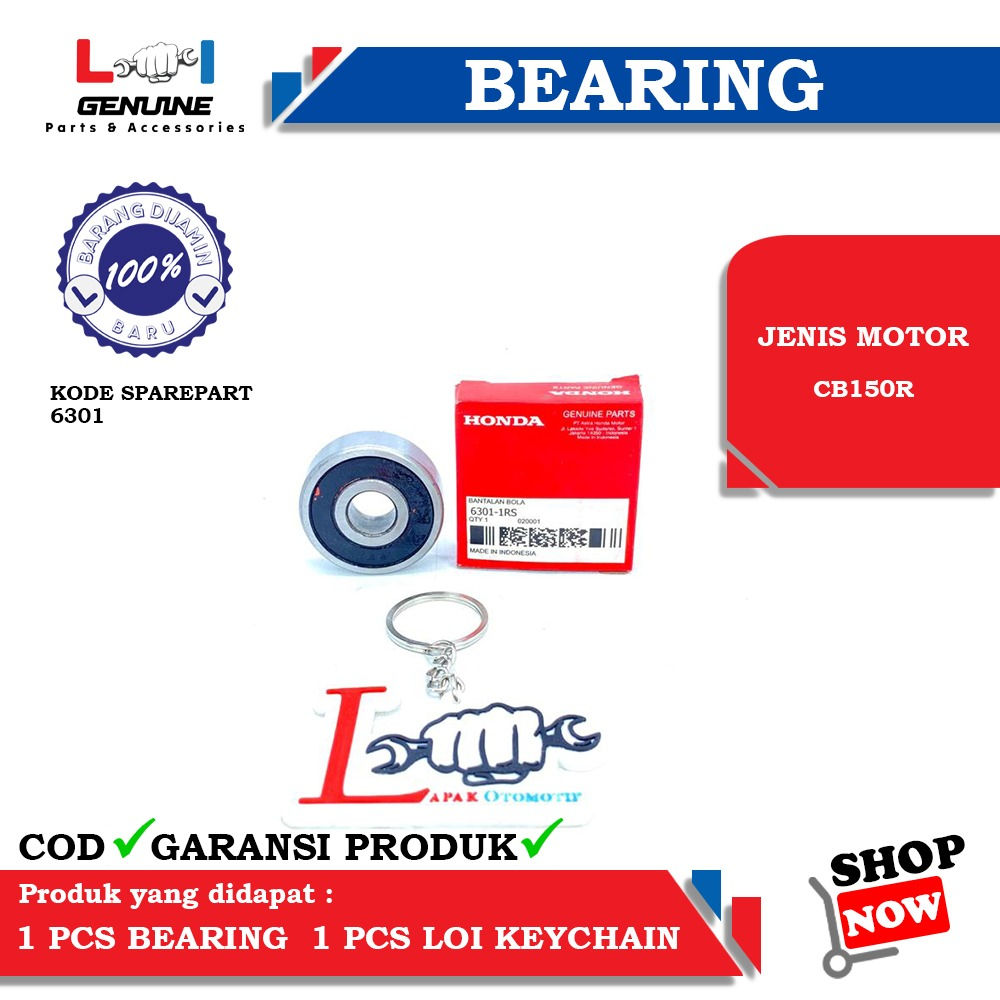 -LOI- BEARING KOTAK BEARING LAHER 6301 RS HONDA BANTALAN BOLA KOTAK