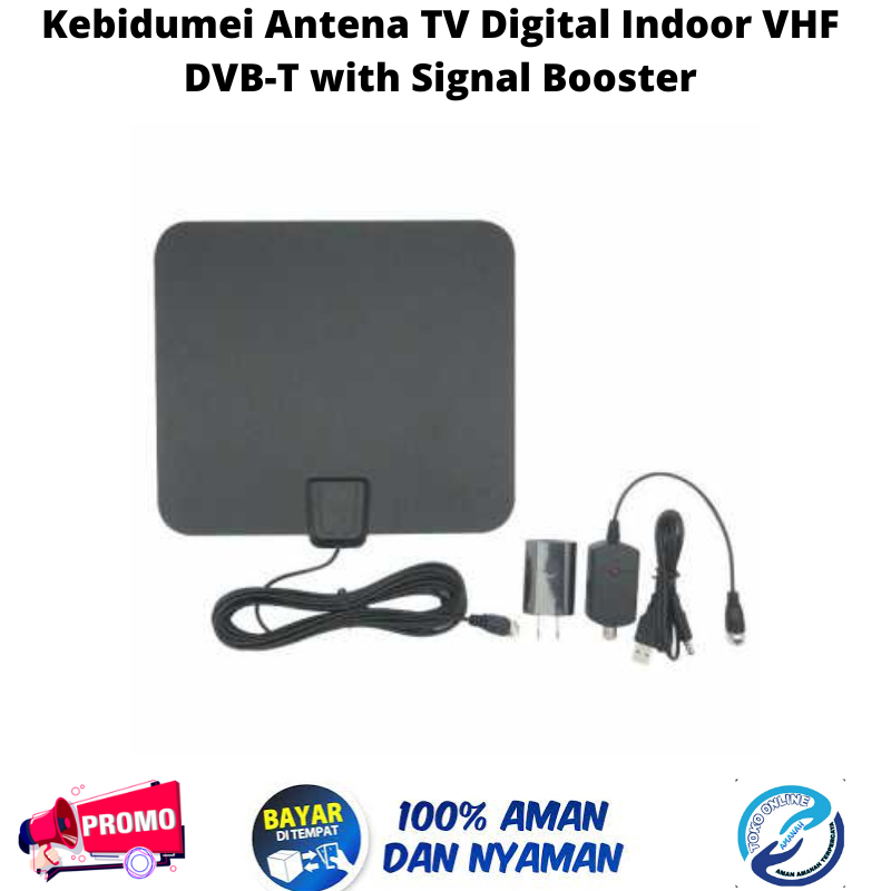 Antena Digital Indoor TV HDTV UHF VHF Penguat Sinyal Booster DVB T2 Antenna Tipi Super Jernih LED Ta