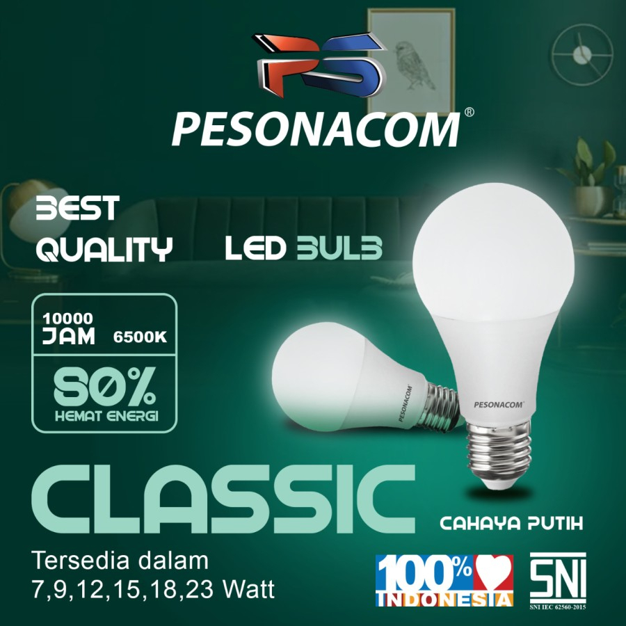 Barangunik2021 -Bohlam Lampu LED Bulb Rumah Kantor SNI Classic Termurah Pesonacom  18w 23w