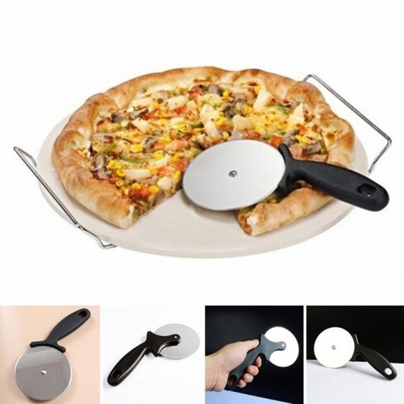 PISAU PEMOTONG PIZZA - CUTTER ROLLER PIZA PEMOTONG ADONAN KUE ROTI RODA STAINLESS STEEL