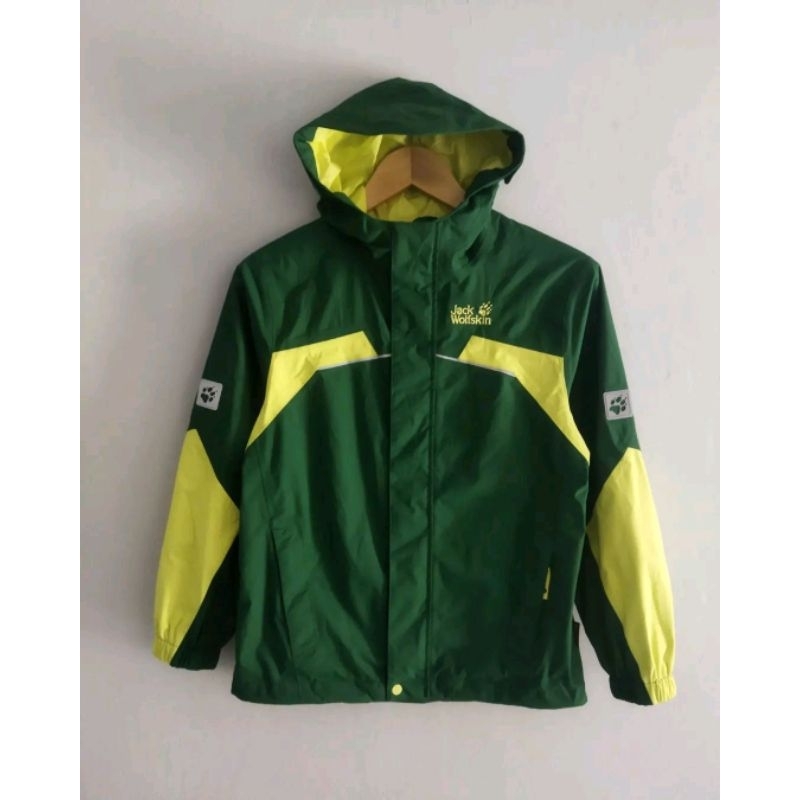 Per-jaketan anak outdoor Jack Wolfskin (JWS) two-tone windproof waterproof original second bisa rema