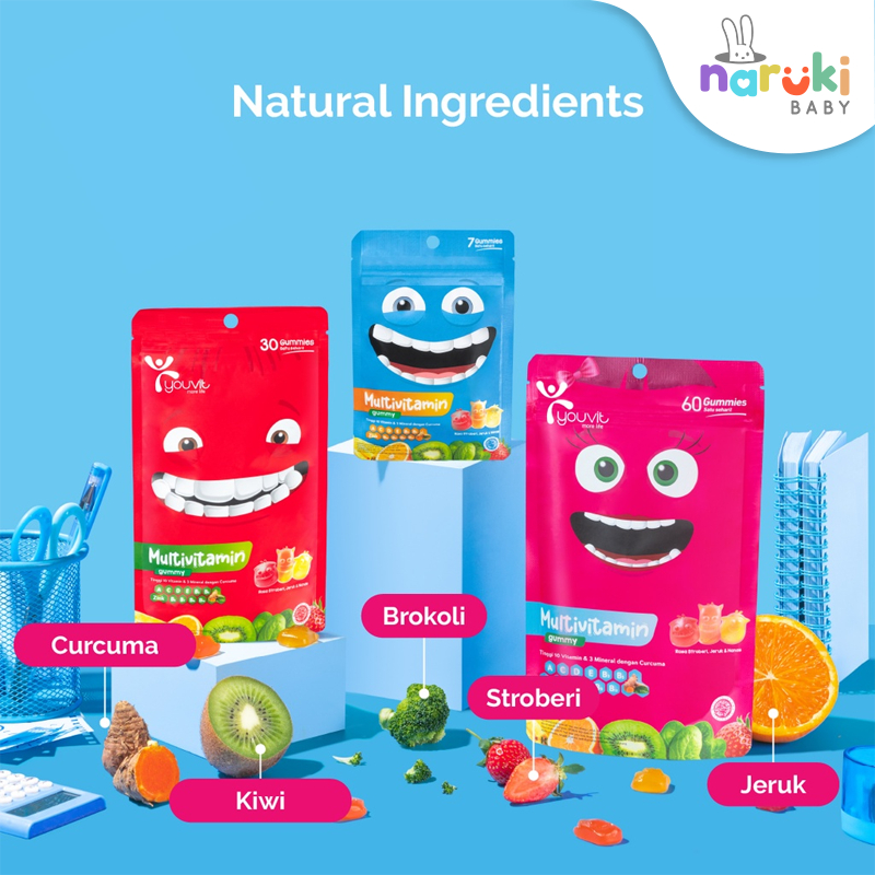 Youvit Multivitamin Anak dan Omega3 Anak isi 7 Gummies untuk 7 Hari