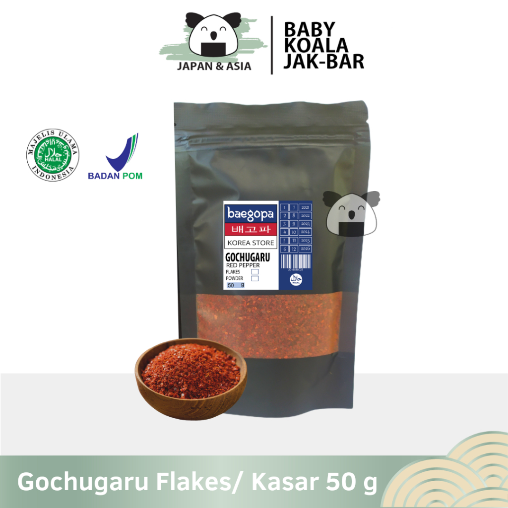 

GOCHUGARU Cabai Korea Kasar Kimchi 50 g │ Cabe Bubuk Kering Chili Flakess.