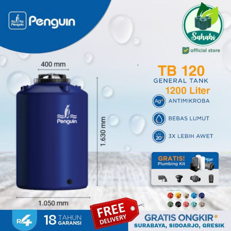 Tandon Air / Tangki Air / Toren Air PENGUIN/PINGUIN Rotamould 4 Ukuran 1200 Liter