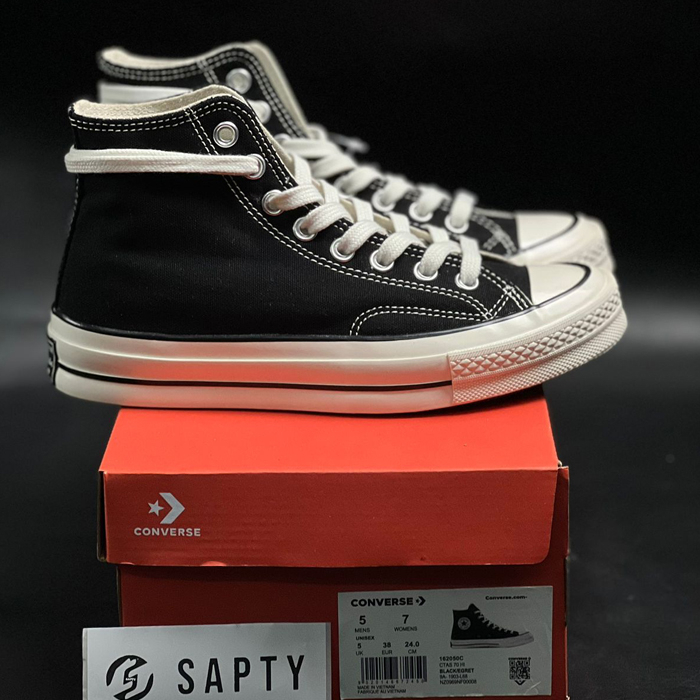 CONVERSE PREMIUM BNIB 100% SEPATU PRIA WANITA SNEAKERS CONVERS CHUCK TAYLOR 70S Black White High