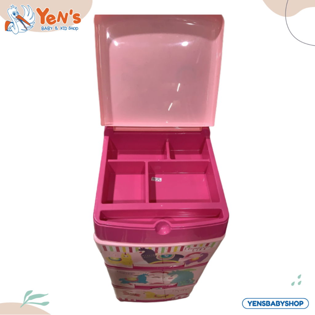 Technoplast Lemari Excel Motif Cute Llamas Junior Drawer