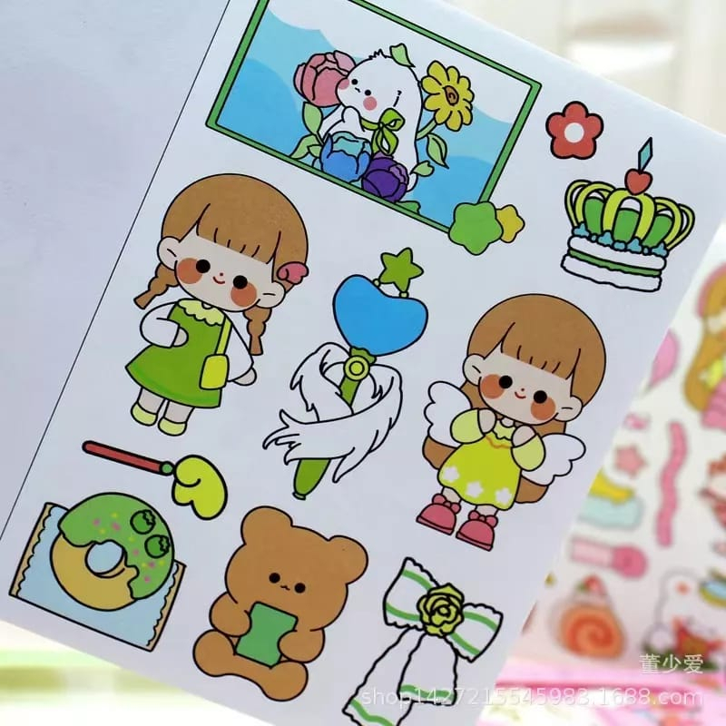 Set Stiker Motif Dekorasi Buku Catatan kertas lucu stiker hiasan buku / Diy Kartun Lucu buku stiker