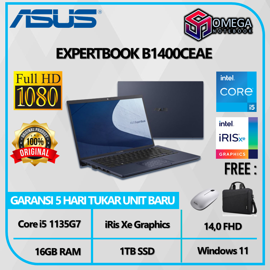 ASUS ExpertBook B1 B1400CEAE i5 1135G7 16GB 1TB SSD iRis Xe 14,0 FHD Windows 11