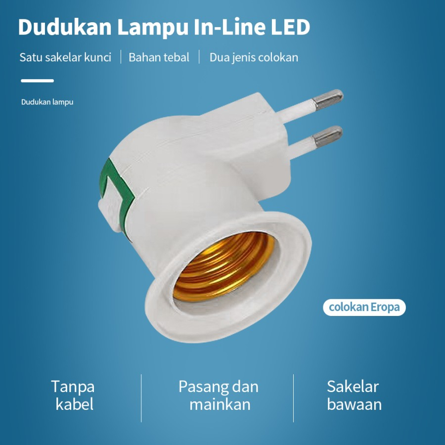 Fitting colok fitting lampu tidur fitting lampu E27+Saklar on off