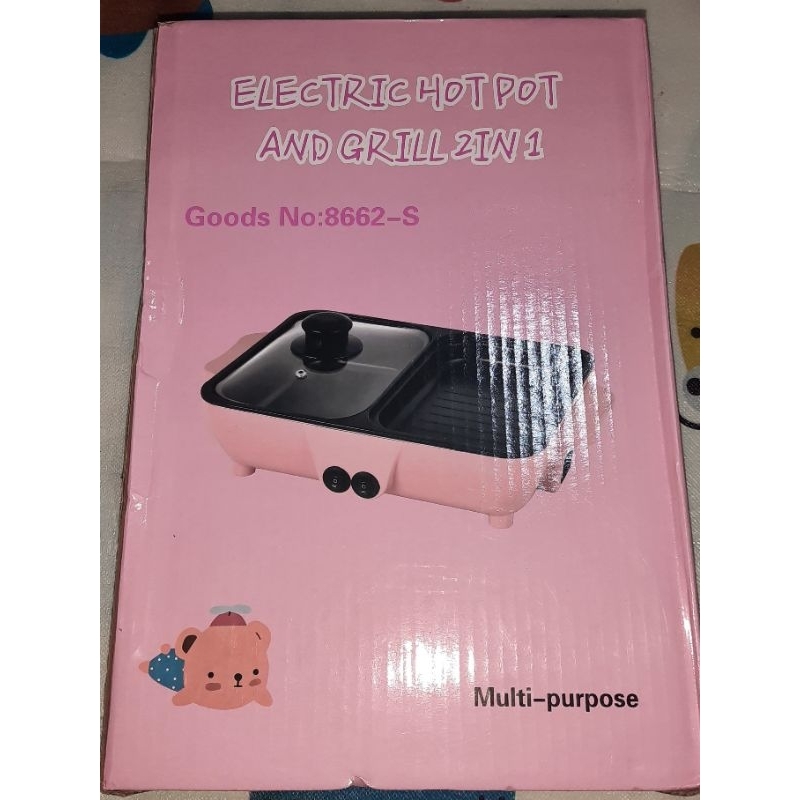 Electric hotpot and grill 2 in 1/steamboat/korean hotpot/BBQ grill