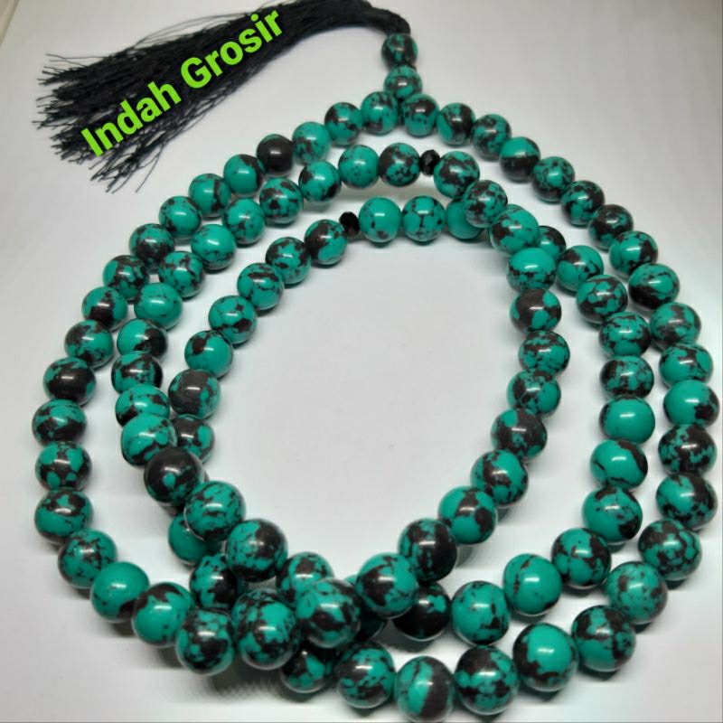 Tasbih natural batu alam pirus turquoise 10mm 99butir