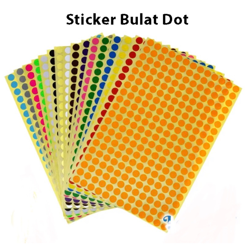 

Stiker Bulat Dot Label -/+ 8-9 mm dan 13mm Per Lembar Sticker Bulat Warna Penanda Bon Dokumen Kesenian Kertas Baju Obat Kue Hampers