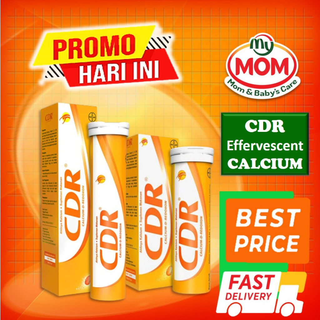 [BPOM] CDR Effervescent Calcium Isi 10 Tablet / CDR Suplemen Kalsium Rasa Jeruk / Vitamin Tulang / MY MOM