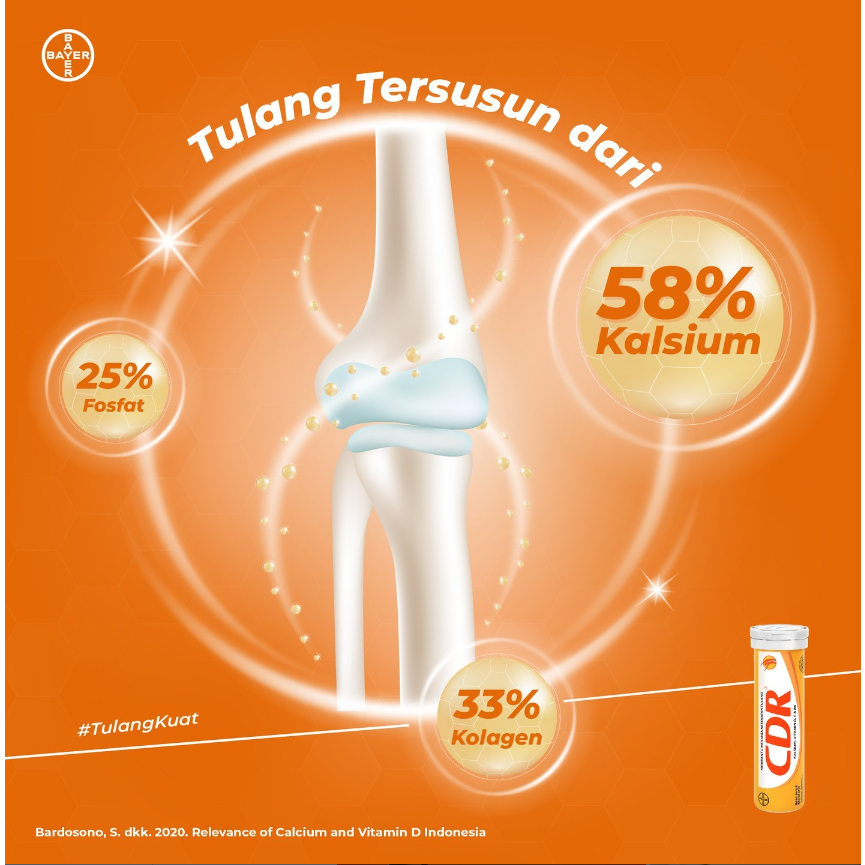 [BPOM] CDR Effervescent Calcium Isi 10s &amp; 15s / CDR Suplemen Kalsium Rasa Jeruk 10 Tab &amp; 15 Tablet / Vitamin Tulang / MY MOM