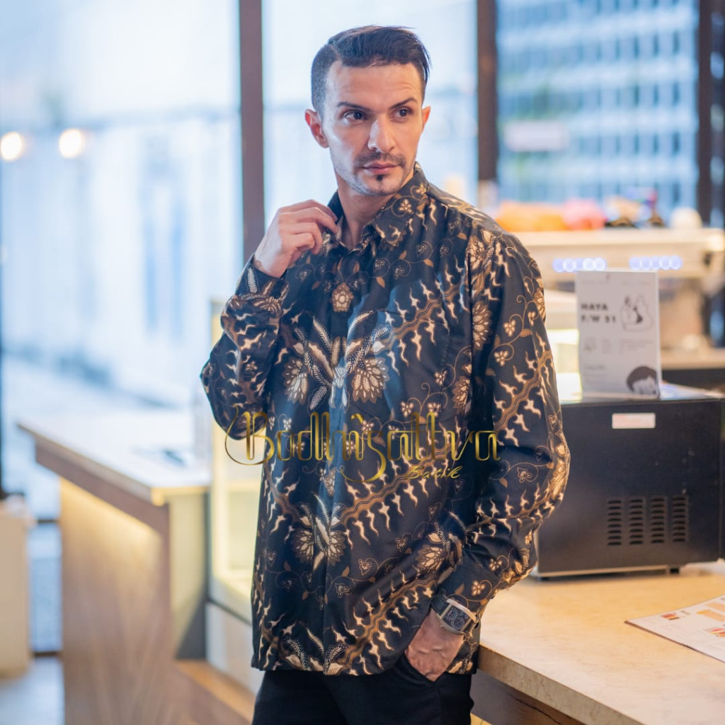 Batik pria hitam batik pria lengan panjang batik pria lengan pendek batik pria premium batik pria le