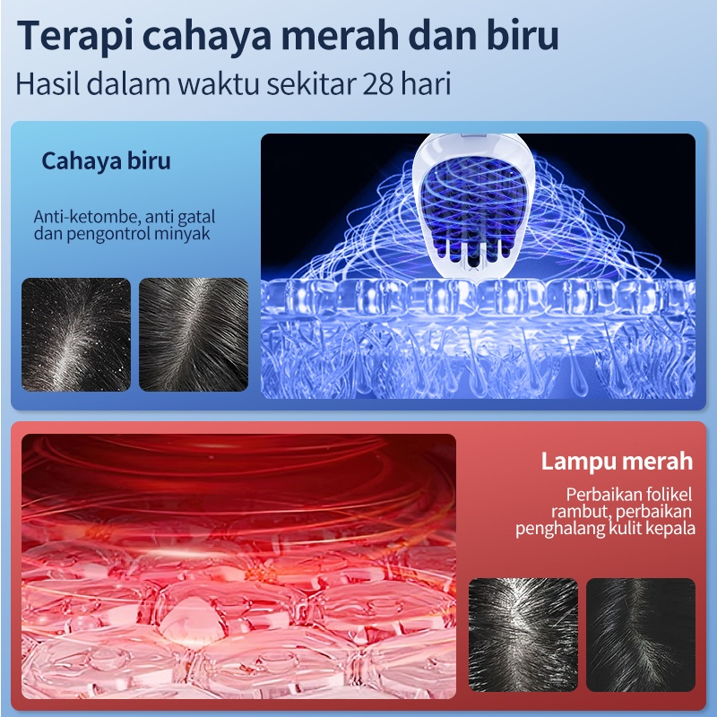 AmazeFan Mengubah Hidup- Sisir Anti Rontok dan Pendorong Pertumbuhan Rambut dengan Cahaya dan Pijatan, Membersihkan Ketombe dan Merawat Kesehatan Rambut dan Kulit Kepala sisir anak perempuan sisir rambut pria sisir pria sisir anti kusut sisir ketombe