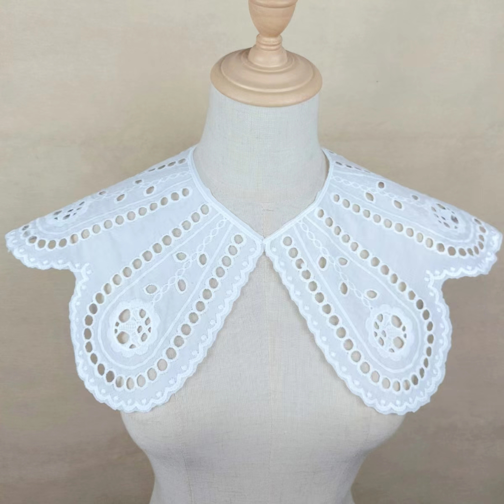 Kerah Jahit Bordir Moira,Moira Collar,Kerah Renda Bordir,kerah katun besar premium