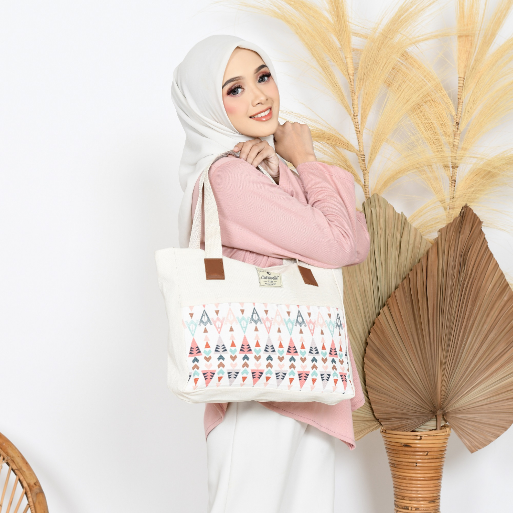 TOTEBAG WANITA RESLETING KANVAS / TOTE BAG WANITA CANVAS KULIAH,SEMINAR LANDSCAP BISA POLOS / CUSTOM