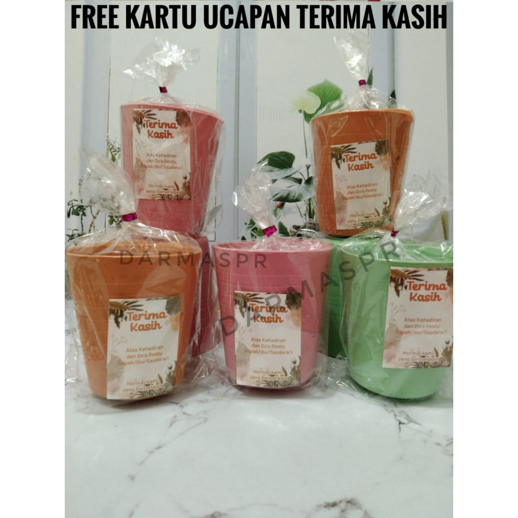 ISI ( 24 PCS ) SOUVENIR GELAS KEMAS PLASTIK/ SOUVENIR PERNIKAHAN