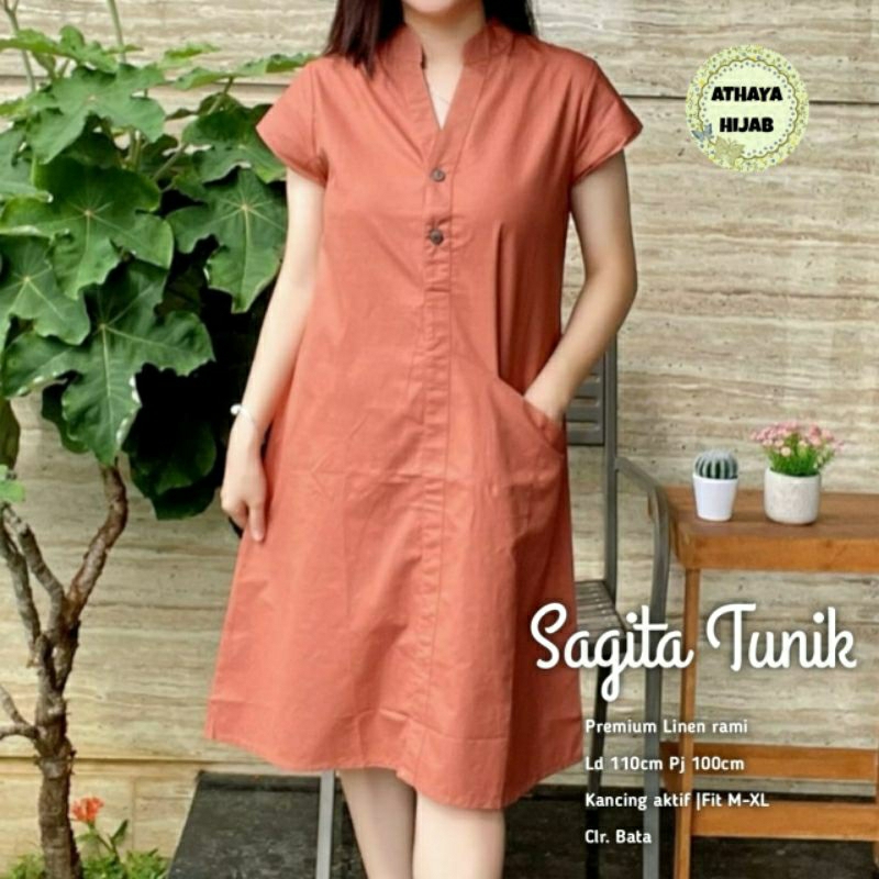 SAGITA TUNIK / PREMIUM LINEN RAMI // ATHAYA HIJAB