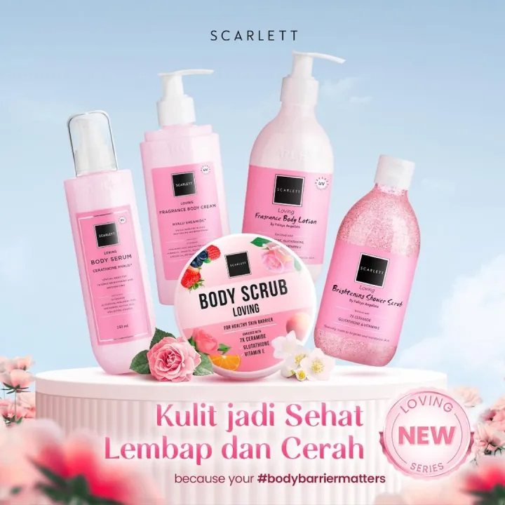 Scarlett Whitening Loving New Varian / Shower scrub/Body scrub/Lotion/Body serum/Body Cream