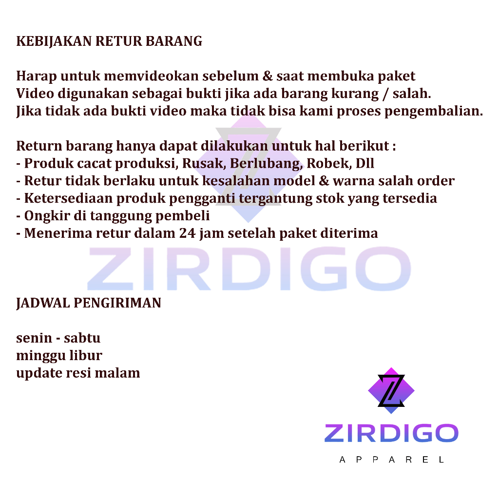 Zirdigo Kaos Polo Shirt Pria Kerah Zirdigo jp logo Sablon Print Quality