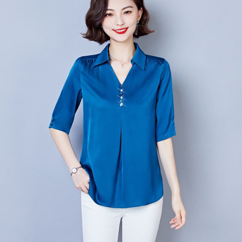 Hara Shirt Grande Atasan Kemeja Wanita Casual Korea Pastel Top Fashion Design Baru