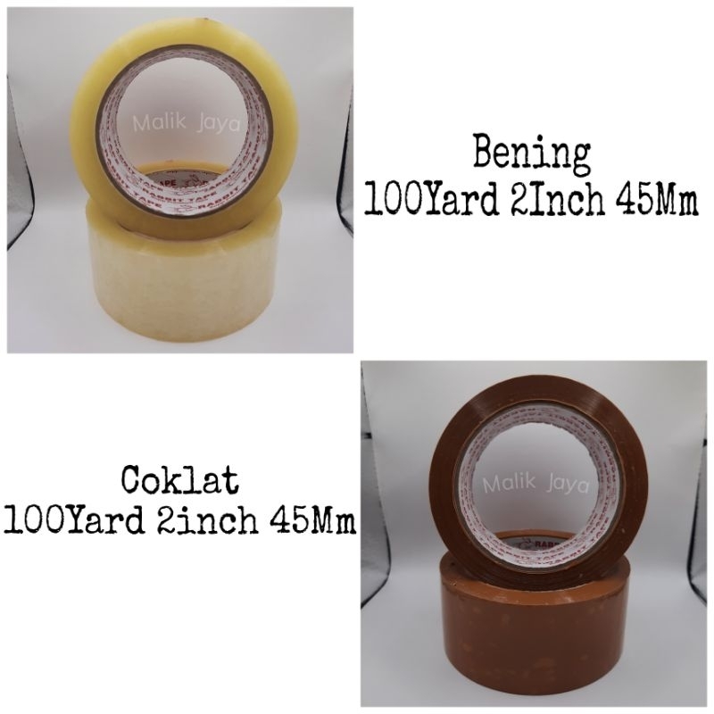 lakban bening - lakban coklat 100 Yard / LAKBAN 45mm 100YARD / KUALITAS LAKBAN DAIMARU. TERMURAH  TE