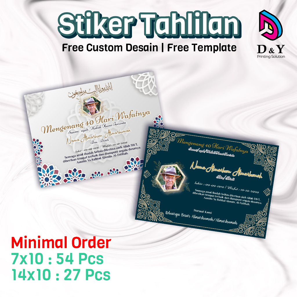 

STIKER TAHLILAN TAHLIL PENGAJIAN MENGENANG 40 HARI/100 HARI/1000 HARI MURAH CUSTOM