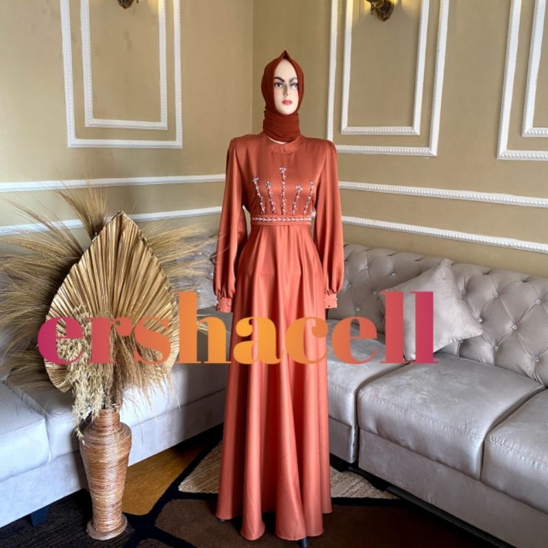 dress anggrek bahan maxmara silk model simple dress rok putar payung